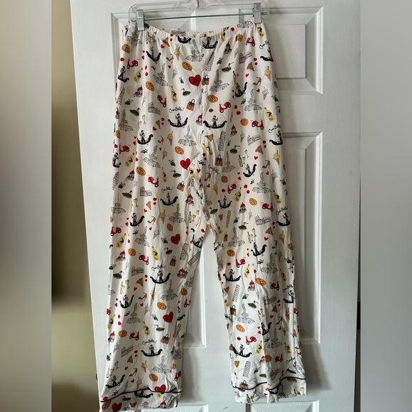 BedHead Pajama pants in That’s Amore fun Italian print, size large - Picture 2 of 7